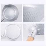 Justcook 20cm Japanese-style Stainless Steel Xueping Pot White Handle - Rear View