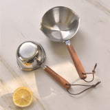 Kylin 304 Stainless Steel Oil Poured Pot With Wood Handle 120ml - Side View