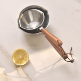 Kylin 304 Stainless Steel Oil Poured Pot With Wood Handle 120ml - Top-Down View