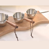 Kylin 304 Stainless Steel Oil Poured Pot With Wood Handle 120ml - Rear View