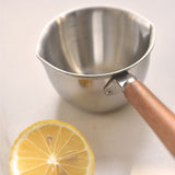 Kylin 304 Stainless Steel Oil Poured Pot With Wood Handle 200ml - Top-Down View