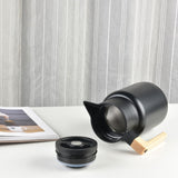 Kylin 304 Stainless Steel Japanese Vaccum Jug 1.3L - Black - 45-Degree Angle