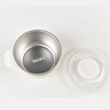 Kylin 304 Stainless Steel 5 Divided Smile Small Lunch Box With Soup Pot - Pink - 45-Degree Angle