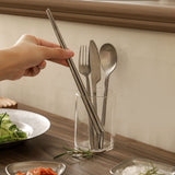 Kylin 304 Stainless Steel Classic Fork - Snow Gray - Top-Down View