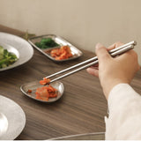 Kylin 304 Stainless Steel Classic Chopstick - Snow Gray - Side View