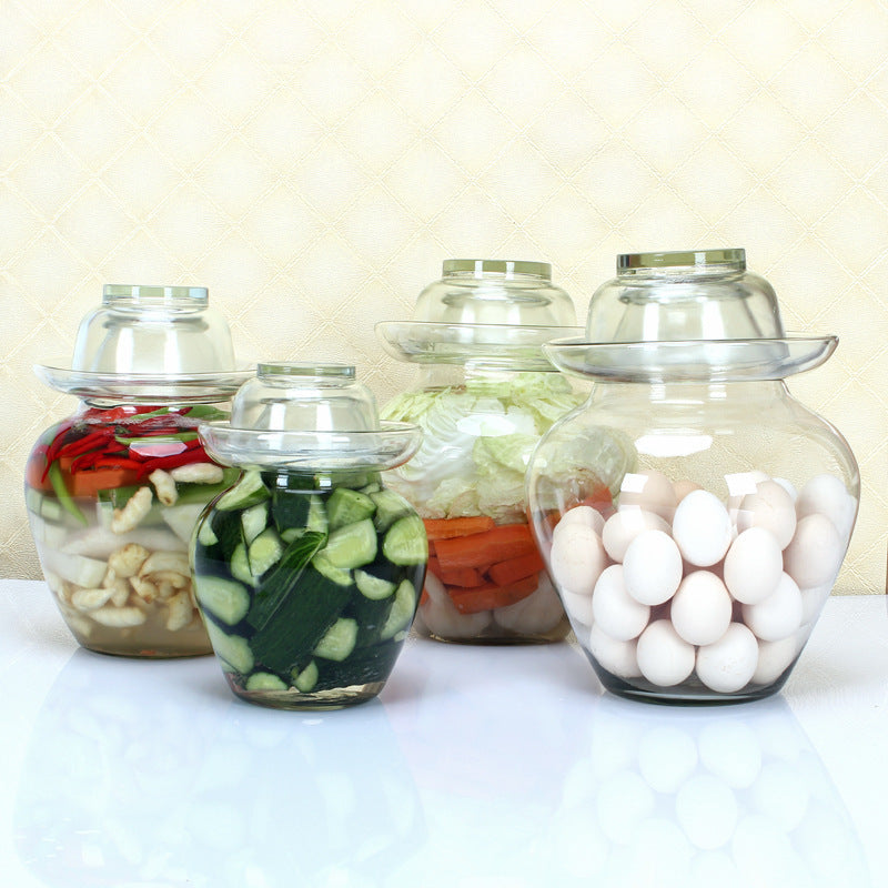 Premium Chinese and Korean Fermentation Pickle Glass Jar Kimchi Sauerkraut Canisters & Jars Medium 5L