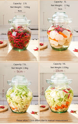 Premium Chinese and Korean Fermentation Pickle Glass Jar Kimchi Sauerkraut Canisters & Jars Large 7.5L - 45-Degree Angle