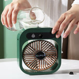 JY Ice Fog Air Conditioning Mist Humidfier Mini Fan Humidifying - White - 45-Degree Angle