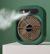 JY Ice Fog USB Air Conditioning Mist Humidfier Mini Fan - Green - Front View