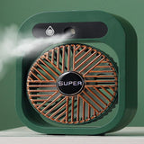 JY Ice Fog USB Air Conditioning Mist Humidfier Mini Fan - Green - Top-Down View