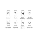 JY Penguin Lamp USB Rechargeable Reading Light Portable Bedside- Black - Close-Up Angle