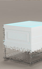 Kylin Cubes Storage Folding Shoe Box With 2 Column & 16 Grids & 8 Clear Door - Close-Up Angle