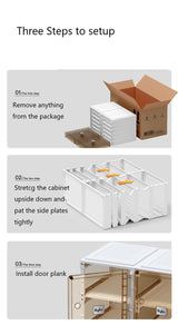 Kylin Cubes Storage Folding Shoe Box With 2 Column & 16 Grids & 8 Clear Door - Low Angle