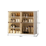 Kylin Cubes Storage Folding Shoe Cabinet With 2 Column & 7 Grids & 4 Brown Door - Extra Image