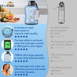 Portable 1.5L Rich Hydrogen Water Generator - Hydrogen Water Bottle with USB Charging - Low Angle