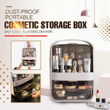 Portable Transparent Cosmetic Organizer Makeup Dust-proof Storage Box(White) - Front View