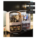 Portable Transparent Cosmetic Organizer Makeup Dust-proof Storage Box(White) - Side View