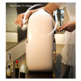 Portable Transparent Cosmetic Organizer Makeup Dust-proof Storage Box(Champagne) - 45-Degree Angle