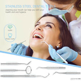 Stainless Steel Dental Tools Set Oral Care Kit with Metal Storage Case - Front View