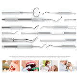 Stainless Steel Dental Tools Set Oral Care Kit with Metal Storage Case - Rear View