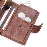 Genuine leather men wallets High-quality Multi card short wallet Men's Cow Leather RFID Card Holder - Top-Down View