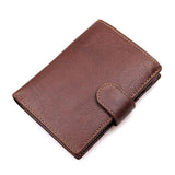 Genuine leather men wallets High-quality Multi card short wallet Men's Cow Leather RFID Card Holder - Low Angle