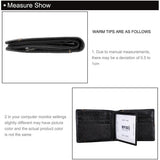 Men's Genuine Leather Bilfold Wallet RFID Blocking Card Holder Zipper Coin Purse - Front View