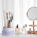 3 In 1 Makeup Brushes Cleaner Sponge Brush Washing Box Makeup Brush Drying Basket(Light Purple) - Front View