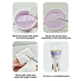 3 In 1 Makeup Brushes Cleaner Sponge Brush Washing Box Makeup Brush Drying Basket(Light Purple) - Top-Down View