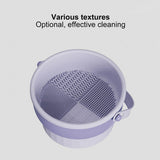 3 In 1 Makeup Brushes Cleaner Sponge Brush Washing Box Makeup Brush Drying Basket(Beige) - Rear View