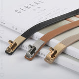 Luxury Cow Leather Women Waist Belt Slim Corset Strap Dress Shirt Belt (Caramel) - 45-Degree Angle