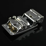 Adjustable Slide Luxury Leather Belt For Men's Automatic Buckle Ratchet Business Dress Belts (FB8502#15) - Top-Down View