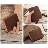 Genuine Leather Large Capacity RFID Anti-magnetic Money Clip Organ Wallets (Coffee) - 45-Degree Angle