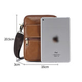 Genuine leather men's crossbody bag oiled wax leather Satchel Crossbody Bag (Black) - Top-Down View