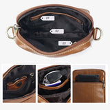 Genuine leather men's crossbody bag oiled wax leather Satchel Crossbody Bag (Black) - Rear View