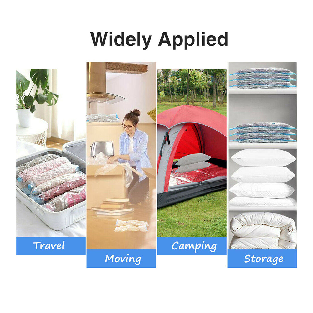 6 Pcs Set Vacuum Storage Bags Space Saver Seal Compressing Various Size with Air Pump(1S+2M+2L+1XL)
