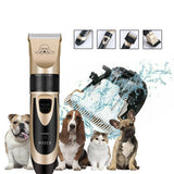 USB Charged pet shaver Cordless Clipper Pet Gromming Kit 4 Different Size Combs - Front View