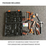 82 Pcs Household Hand Tools Set Hand Tool Kit for Home Office Car Repair Tools - Side View