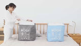 Ex-Large Capacity Collapsible Laundry Basket Foldable Washing Bin Hamper Linen (Grey) - Side View