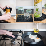 4 Pack Multi Purpose Silicone Insulation Mat Heat-Resistant Dishes Pads(Grey) - Side View