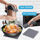 4 Pack Multi Purpose Silicone Insulation Mat Heat-Resistant Dishes Pads(Grey) - Top-Down View