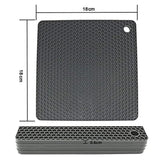 4 Pack Multi Purpose Silicone Insulation Mat Heat-Resistant Dishes Pads(Grey) - Rear View
