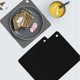 4 Pack Multi Purpose Silicone Insulation Mat Heat-Resistant Dishes Pads(Grey) - Close-Up Angle