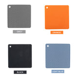 4 Pack Multi Purpose Silicone Insulation Mat Heat-Resistant Dishes Pads(Grey) - Low Angle