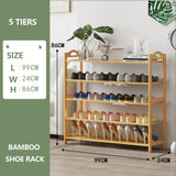 Multi-layers Bamboo Shoe Rack Storage Organizer Wooden Flower Stand Shelf(3 Layers) - Top-Down View
