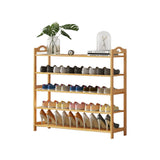 Multi-layers Bamboo Shoe Rack Storage Organizer Wooden Flower Stand Shelf(3 Layers) - Low Angle