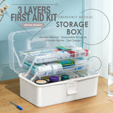 3 Layers Large Portable First Aid Kit Emergency Medical Storage Medicine Organizer - Front View