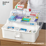 3 Layers Large Portable First Aid Kit Emergency Medical Storage Medicine Organizer - Top-Down View