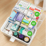 3 Layers Large Portable First Aid Kit Emergency Medical Storage Medicine Organizer - 45-Degree Angle