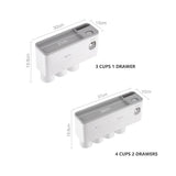 Toothbrush Holders with 3-4 Cups Automatic Toothpaste Dispenser Kit(4 Cups 2 Drawer) - Extra Image